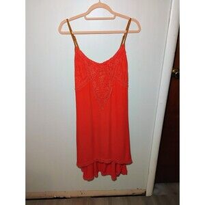Miss Me Women's  Coral Spaghetti‎ Strap Embroidered Dress, Size L